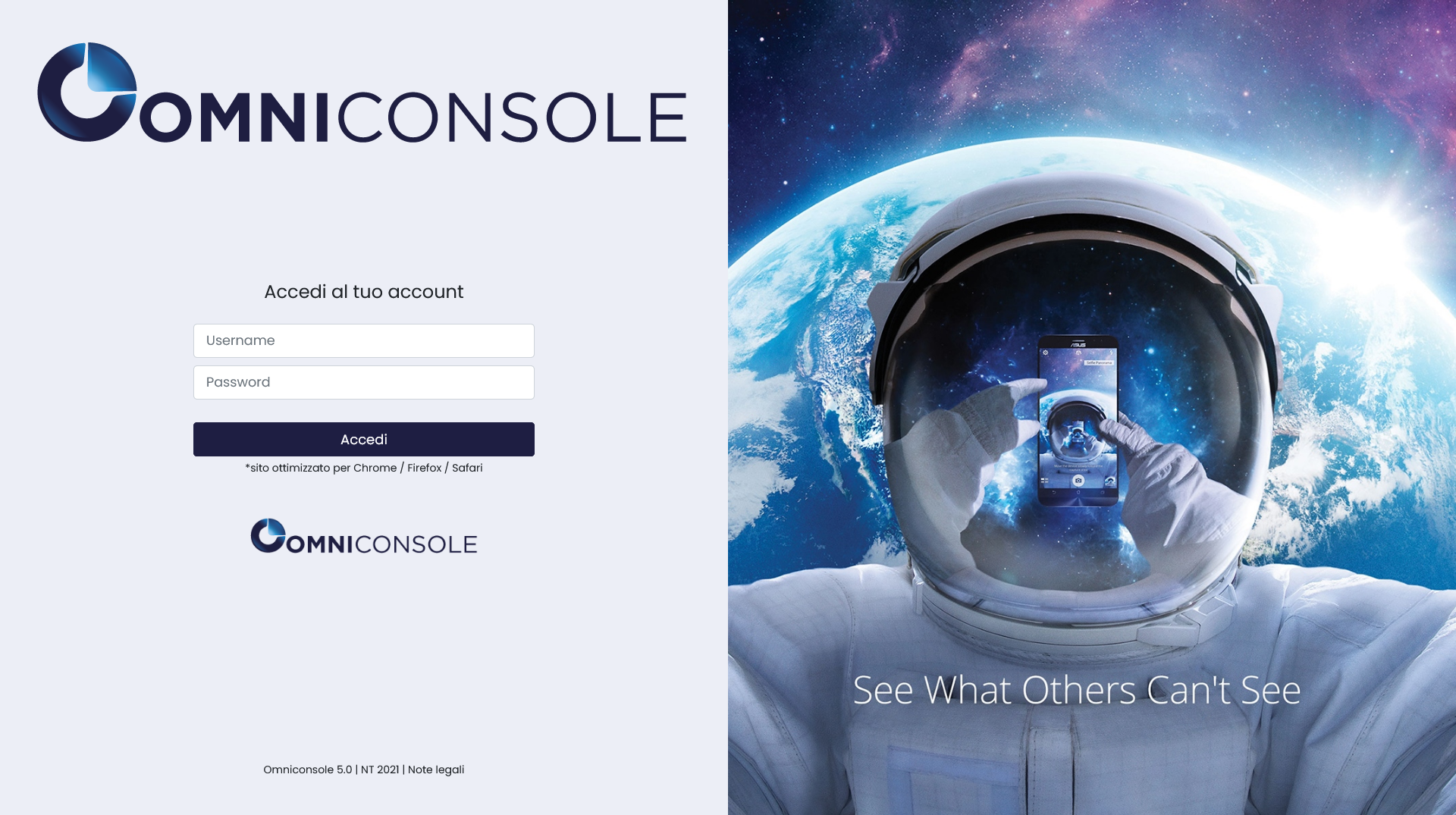 OmniConsole Login area riservata